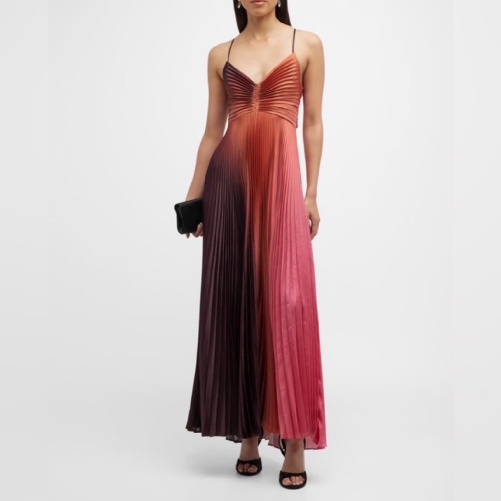 A.L.C. Red And Pink Ombre Maxi Dress